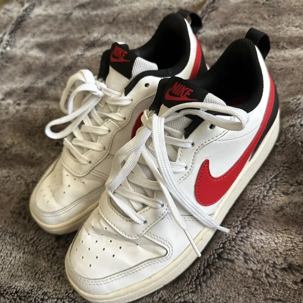 Nike Court Borough Low 2 (GS) Red / Black Size Shoes Sneakers 5Y / 6.5W
